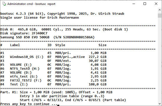 Report about partitions