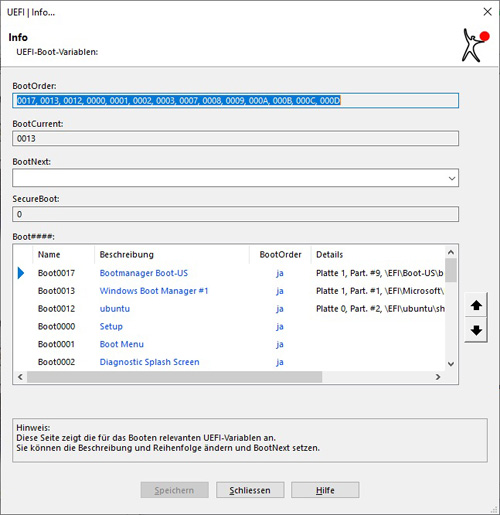 UEFI Boot-Variablen